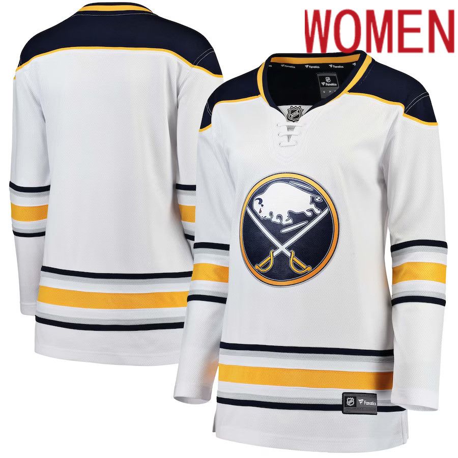 Women Buffalo Sabres Fanatics Branded White Away Breakaway NHL Jersey->customized nhl jersey->Custom Jersey